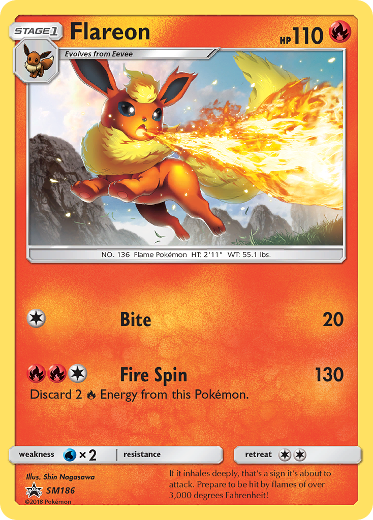Flareon - SM186 (#27 Charizard Stamped)