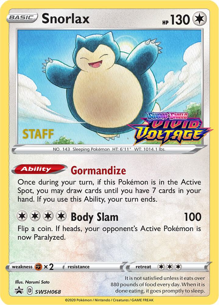 Snorlax Prerelease Staff